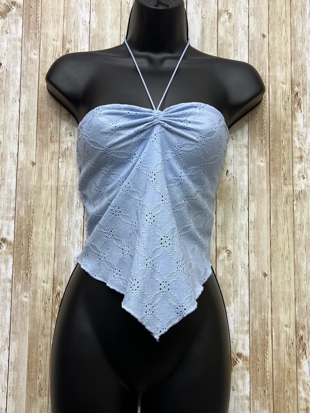 Cotton On Light Blue Lace Handkerchief Halter Camisole Size M